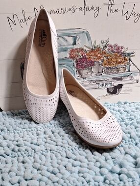 Cliffs by WHITE MOUNTAIN White Perforated Ballet Flats